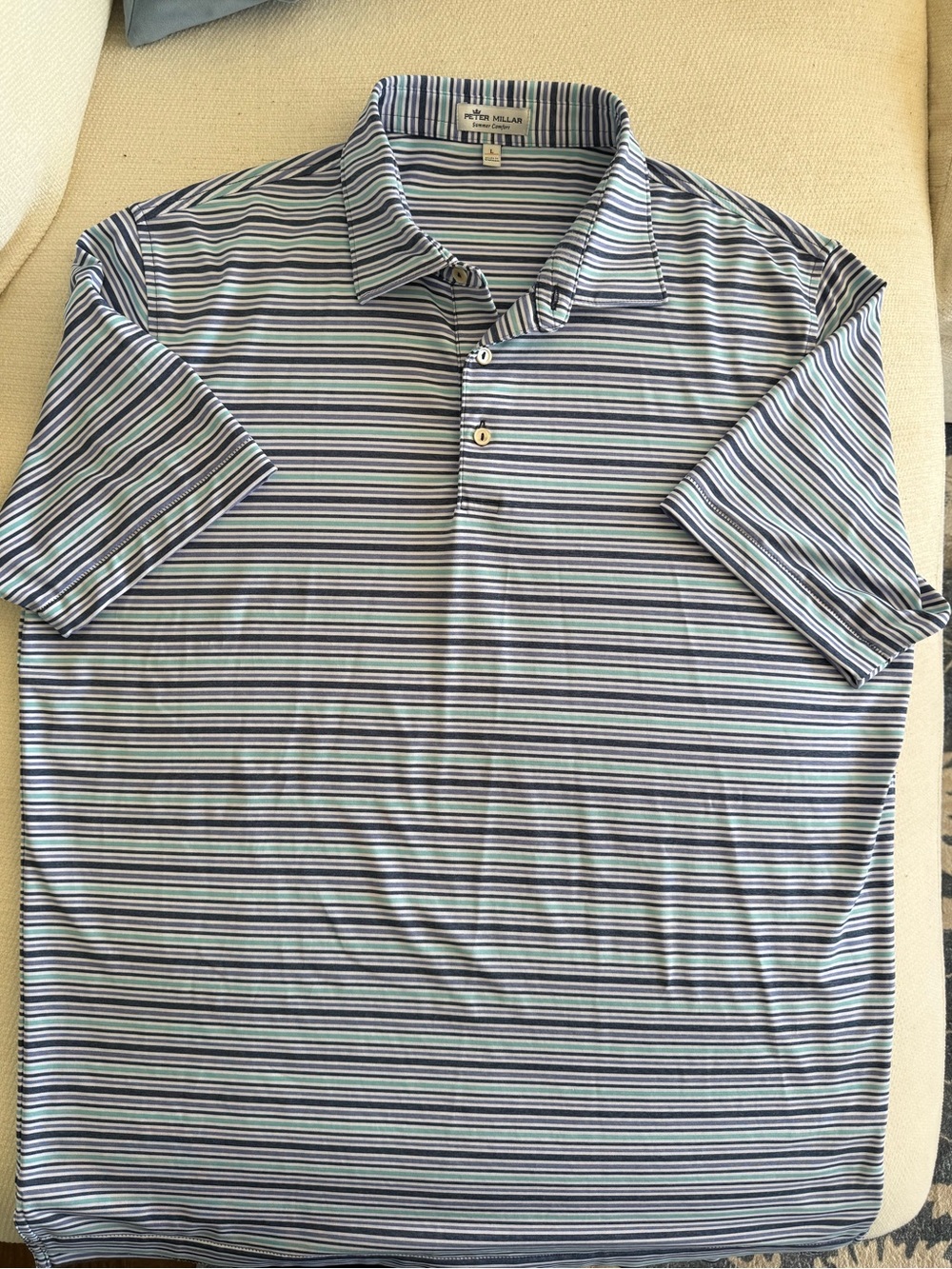 Peter Millar Striped Summer Comfort Golf Polo